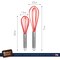 Baker's Secret Silicone Whisks 8" 10" Set of 2, Heat Resistant, Stainless Steel Handles, kitchen utensil set for Baking Cooking, Ballon Whisks Set - Red